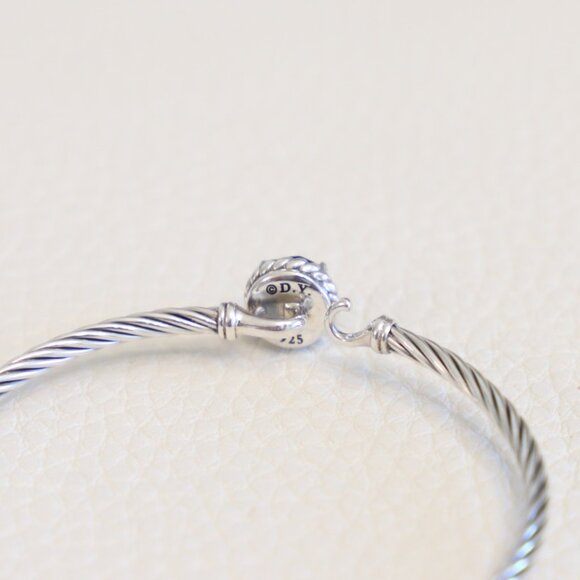 David Yurman Sterling Silver 3mm Chatelaine Bracelet with Amethyst size Medium - Picture 7 of 7